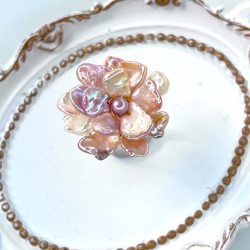 Handmade Premium Keshi Pearl Multi Layer Flower 🌺 Rings Pick One